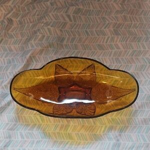 Amber Glass Decorative Platter